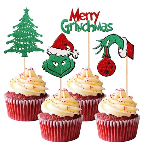 Xsstarmi 24 Packung Frohe Weihnachten Cupcake Toppers Glitzer Weihnachtsbaum Weihnachtself Cupcake Picks für Neujahr Frohe Weihnachten Geburtstag Party Kuchendekoration 颜色 Xsstarmi 24 Packung Frohe Weihnachten Cupcake Toppers Glitzer Weihnachtsbaum Weihnachtself Cupcake Picks für Neujahr Frohe Weihnachten Geburtstag Party Kuchendekoration 颜色 von Xsstarmi