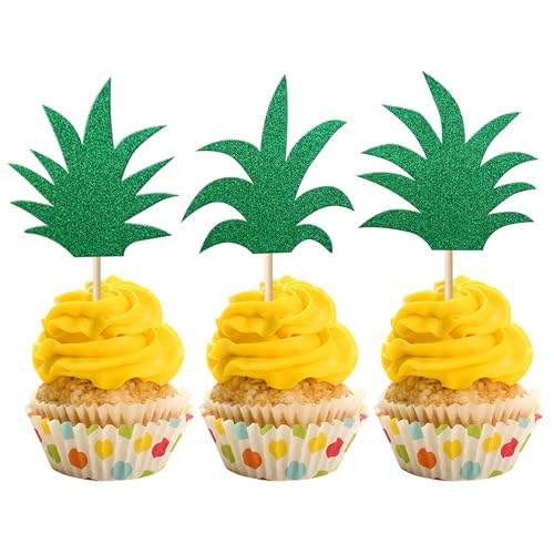 Xsstarmi 30 Packung Ananasblätter Cupcake Toppers Glitzer Hawaiianisches Luau Cupcake Picks für Tropisches Aloha Sommer Geburtstag Hochzeit Party Kuchendekoration Grün Xsstarmi 30 Packung Ananasblätter Cupcake Toppers Glitzer Hawaiianisches Luau Cupcake Picks für Tropisches Aloha Sommer Geburtstag Hochzeit Party Kuchendekoration Grün von Xsstarmi