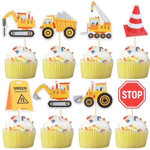 Xsstarmi 40 Packung Straßenschild Baufahrzeug Cupcake Toppers Kipper Cupcake Picks Bagger Traktor Kuchendekorationen für Konstruktion Geburtstag Party Zubehör Xsstarmi 40 Packung Straßenschild Baufahrzeug Cupcake Toppers Kipper Cupcake Picks Bagger Traktor Kuchendekorationen für Konstruktion Geburtstag Party Zubehör von Xsstarmi