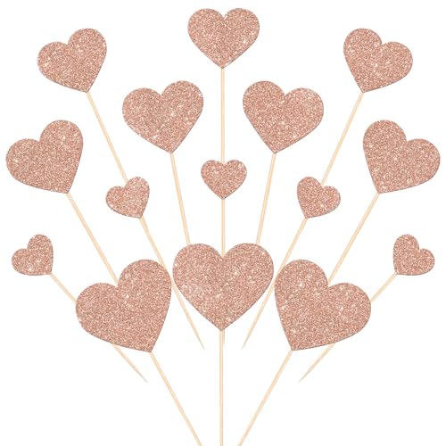 Xsstarmi Cupcake-Aufsätze in Herzform, Rotgold, Glitzer, süße Herz-Cupcake-Picks für Babyparty, Braut, Hochzeit, Geburtstag, Valentinstag, Party, Kuchendekorationen, 35 Stück Xsstarmi Cupcake-Aufsätze in Herzform, Rotgold, Glitzer, süße Herz-Cupcake-Picks für Babyparty, Braut, Hochzeit, Geburtstag, Valentinstag, Party, Kuchendekorationen, 35 Stück von Xsstarmi