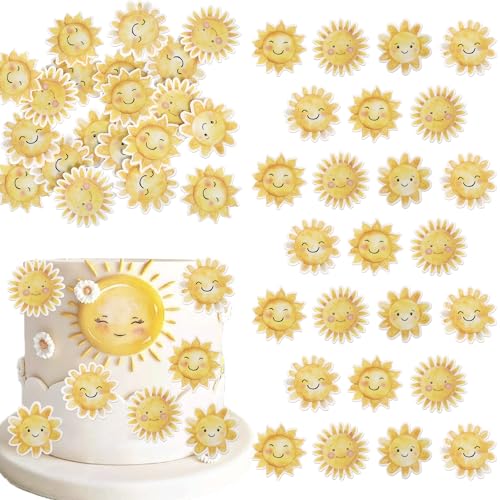 Xsstarmi Essbare Cupcake-Aufsätze mit Sonnenschein, Party-Dekorationen, Sonnenblume, Smiley, Sonnenschein, Cupcake-Picks für Sommerthema, Babyparty, Geburtstag, Party, Kuchendekorationen Xsstarmi Essbare Cupcake-Aufsätze mit Sonnenschein, Party-Dekorationen, Sonnenblume, Smiley, Sonnenschein, Cupcake-Picks für Sommerthema, Babyparty, Geburtstag, Party, Kuchendekorationen von Xsstarmi