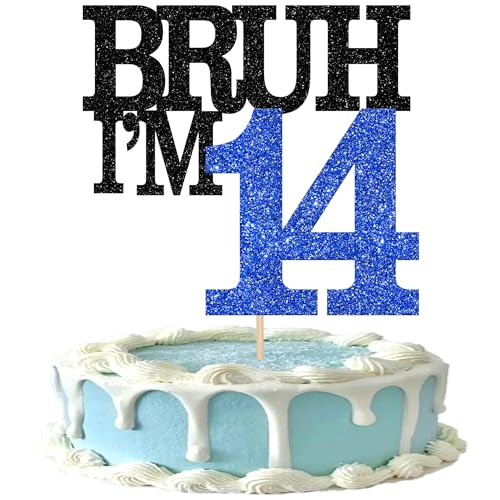 Xsstarmi Tortenaufsatz "Happy 14th Birthday", glitzernd, Bruh I'm 14, für Cheers to 14 Jahre, Geburtstagsparty, Kuchendekoration, 1 Packung Xsstarmi Tortenaufsatz "Happy 14th Birthday", glitzernd, Bruh I'm 14, für Cheers to 14 Jahre, Geburtstagsparty, Kuchendekoration, 1 Packung von Xsstarmi