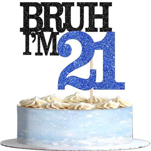 Xsstarmi Tortenaufsatz "Happy 21st Birthday", glitzernd, Bruh I'm 21, für Cheers to 21 Years Birthday Party, Kuchendekoration, 1 Packung Xsstarmi Tortenaufsatz "Happy 21st Birthday", glitzernd, Bruh I'm 21, für Cheers to 21 Years Birthday Party, Kuchendekoration, 1 Packung von Xsstarmi