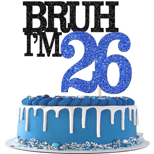 Xsstarmi Tortenaufsatz "Happy 26th Birthday", glitzernd, Bruh I'm 26, für Cheers to 26 Years Geburtstagsparty, Kuchendekoration, 1 Packung Xsstarmi Tortenaufsatz "Happy 26th Birthday", glitzernd, Bruh I'm 26, für Cheers to 26 Years Geburtstagsparty, Kuchendekoration, 1 Packung von Xsstarmi