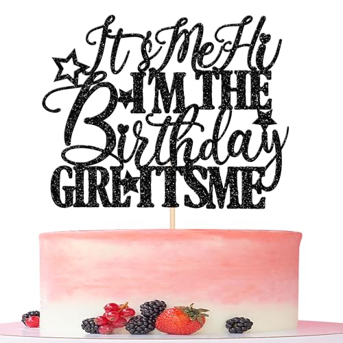 Xsstarmi Tortenaufsatz mit der Aufschrift "I'm the Birthday Girl", glitzernder Stern, Hi It's Me Thema, Kuchendekoration für Geburtstag, Mädchen, Babyparty, Geburtstag, Partyzubehör, Schwarz, 1 Stück Xsstarmi Tortenaufsatz mit der Aufschrift "I'm the Birthday Girl", glitzernder Stern, Hi It's Me Thema, Kuchendekoration für Geburtstag, Mädchen, Babyparty, Geburtstag, Partyzubehör, Schwarz, 1 Stück von Xsstarmi