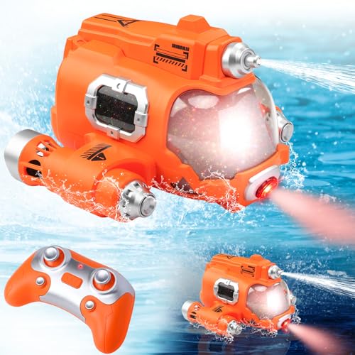 Ferngesteuertes Boot für Kinder RC Boot 2,4 GHz Pool Spielzeug Kinder mit Wasserpistolenfunktion/ Lichtfunktion, Wasserspielzeug für Pools Lakes Jungen Mädchen Spielzeug im Freien Geschenke (Orange) von XstarG