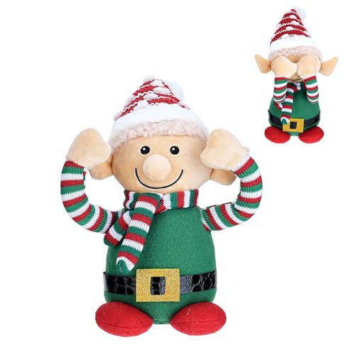 Peekaboo Spielzeug Weihnachtself Kuscheltiere Plüsch Weihnachten Dekoration,Verstecken Spielen Interaktives Kuscheltier,Weihnachten Plüschpuppe Spielzeug Kinder Geschenk Peek-A-Boo Christmas Elf Plush von XstarG