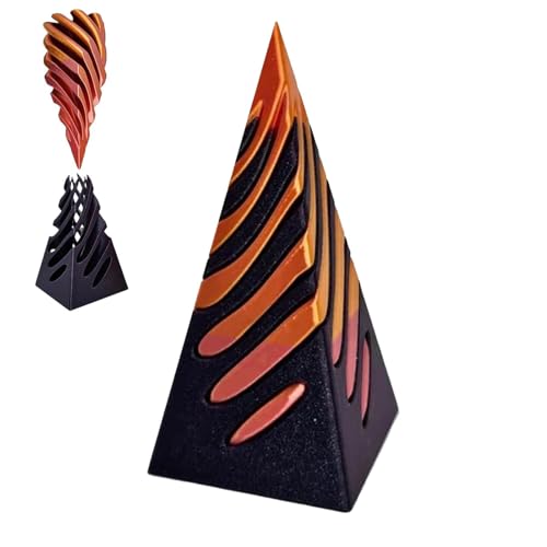 Impossible Pyramid Passthrough Sculpture, 3 Zoll vierseitige unmögliche Pyramide Crossing Sculpture, 3D gedruckt Arbeit oder Reisen Stress Relief Fidget Spielzeug, für Erwachsene von Xtauaguh