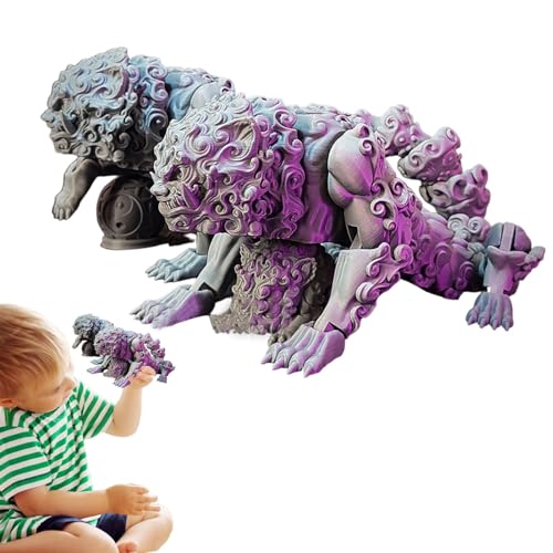 Xtauaguh 3D-Gedruckter beweglicher Löwe,3D-Gedruckter Löwe | Realistische Flexible Gelenke Löwe Actionfigur Spielzeug - Gemeinsame bewegliche Figur, Heimdekoration, Schreibtischspielzeug für Kinder von Xtauaguh