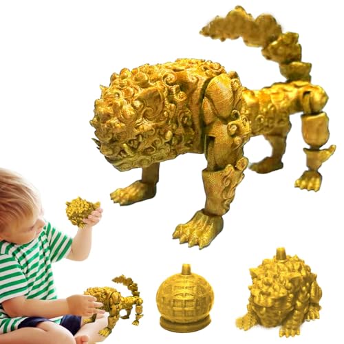 Xtauaguh 3D-Gedruckter beweglicher Löwe,3D-Gedruckter Löwe - Realistisches Löwen-Actionfiguren-Spielzeug,Home Decor Ornament für Kinder-Erwachsene-Kollektion, Schreibtischspielzeug für Focus von Xtauaguh