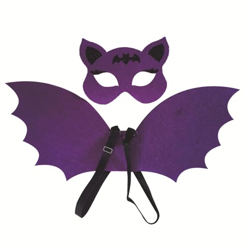 Xtauaguh Fledermausflügel Kostüm für Kinder, kleine Fledermausflügel Cosplay, Mit Gesichtsbedeckung Halloween Party Cosplay Fledermausflügel, Rollenspiel-Requisiten-Kostüm für Halloween-Party, leichte von Xtauaguh