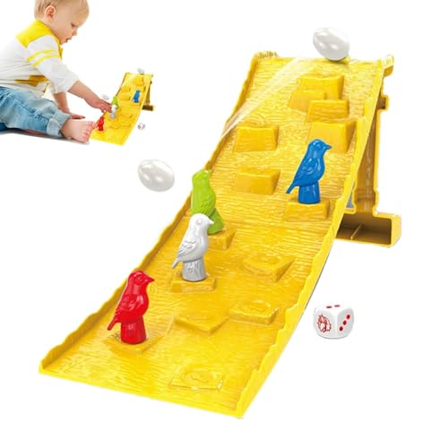 Xtauaguh Ramp Egg Rolling Game, Bird Ramp Race Game | Cartoon-Würfelspieltisch, interaktive Vogelrennen-Rampe - Trainieren Sie strategisches Denken, Familienspielabendspielzeug für Klassenzimmer und von Xtauaguh