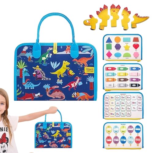 Xtauaguh Sensorische Tafeln, Busy Book - Lerntafel für Kinder aus Filz - Lernpuzzle für Kinder, und Mädchen, sensorisches Reisespielzeug zum Reisen und Lernen von Xtauaguh