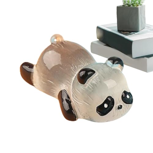 Xtauaguh Winzige Glitzer-Pandas aus Kunstharz, kleine Panda-Figuren - Tierfiguren leuchten im Dunkeln,Exquisite handbemalte Panda-Figuren für Feengarten, Landschaft, Blumentöpfe, Kunsthandwerk von Xtauaguh