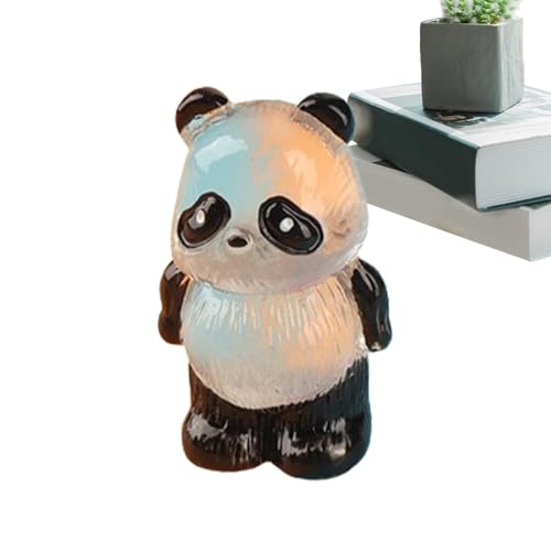 Xtauaguh Winzige Glitzer-Pandas aus Kunstharz, kleine Panda-Figuren | Tragbare Miniatur-Pandas, die im Dunkeln leuchten - Panda-Figuren aus Kunstharz, Pandas für Feengarten, Landschaft, Blumentöpfe von Xtauaguh