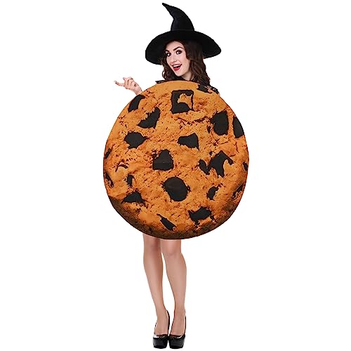 Xtinmee Unisex Kekse Kostüm Zubehör Kit Schokoladenchip Cookie Kostüm Essen Kostüm für Erwachsene Frauen Männer Halloween Cosplay Party, Einheitsgröße von Xtinmee