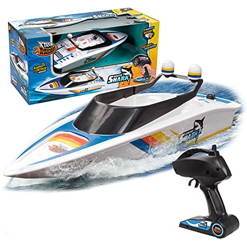 Xtrem Raiders - Ferngesteuertes Boot ab 8 Jahre White Shark | RC Schiff | Boot Ferngesteuert für Kinder | Motorboot Ferngesteuert Kinder | Boot Spielzeug | Ferngesteuerte Boote | RC Boot Kinder von Xtrem Raiders