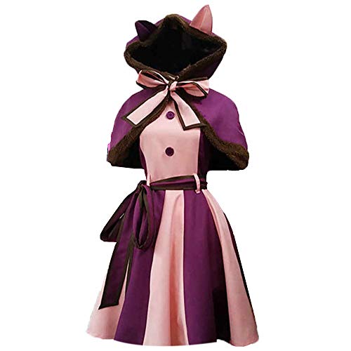 Xtyggoi Damen Katzenkleid Dienstmädchen Cosplay-Outfits Halloween-Kostüme Partyuniform Weihnachts-Kapuzenschal von Xtyggoi