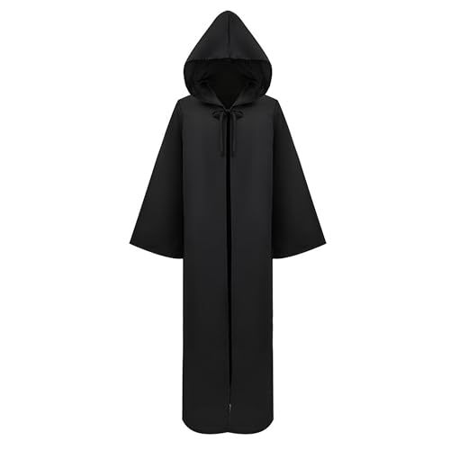 Xtyggoi Mittelalterliche Priester Mönchskutte Cosplay Kapuzenmantel Zauberer Umhang Halloween Kostüme für Männer Frauen von Xtyggoi