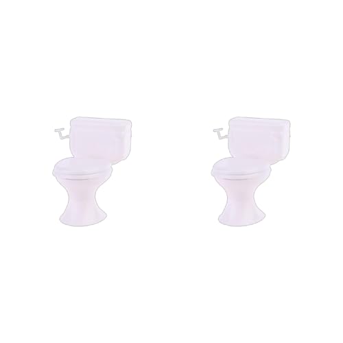 Xuancai Miniatur Möbel Vintage Badezimmer Modellierung Weiß Toilette Baby Pretend Halloween Leckerlibeutel von Xuancai