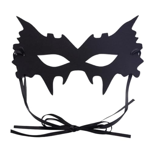 Xuigort Schwarze Fledermausmaske, halbes Gesicht, schwarzes Uni-Filztuch halbes Gesicht, Augenmaske, für Party Cosplay Kostüm Requisiten Halloween Maskerade Karneval von Xuigort