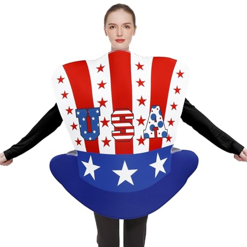 Xujuika 4. Juli Kostüm, 4. Juli Patriotisches Kostüm | Patriotische Halloween-Party-Verkleidung - Karnevalsparty-Requisiten, lustige Kleidung für die Feier zum Unabhängigkeitstag am 4. Juli von Xujuika