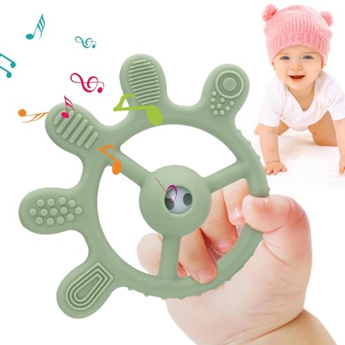 Xujuika Babys Beißringe Spielzeug - Shaker Grab and Spin Frühpädagogisches Spielzeug - Sensorisches Spielzeug für Babys, Rassel, Spielzeug für Neugeborene, Rassel, Musikspielzeug für Babys im Alter von Xujuika