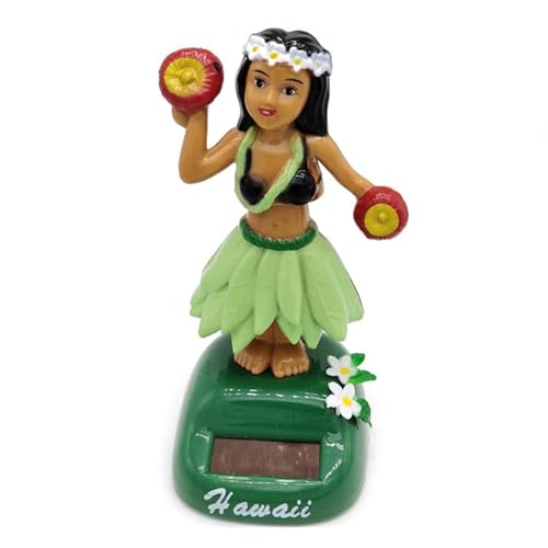 Xujuika Hawaiian hulas Shaking Head Tänzerin Figur, Solarbetriebenes Tanzendes hulas Mädchen, Girl Solarbetriebenes Spielzeug Dekofigur, Solarbetriebene Tanzfigure Puppen Spielzeug Für Auto, Büro von Xujuika