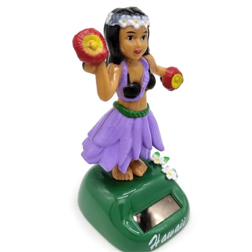 Xujuika Hawaiian hulas Shaking Head Tänzerin Figur, Solarbetriebenes Tanzendes hulas Mädchen, Girl Solarbetriebenes Spielzeug Dekofigur, Solarbetriebene Tanzfigure Puppen Spielzeug Für Auto, Büro von Xujuika