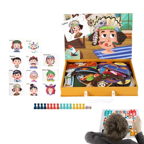 Xujuika Magnetisches Puzzle - Reisespielzeug und Spiele mit tragbarer Box,Reisespielzeug und Spiele, Entwicklung der Feinmotorik, Aufklärungspuzzle, 3D für Kinder im Vorschulalter von Xujuika