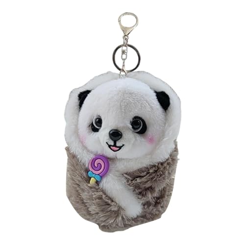 Xujuika Süßes Panda-Plüschtier,Panda-Plüsch - Tierpuppen Schlüsselanhänger - Panda-Schlüsselanhänger, Panda-Stoffspielzeug, Tier-Panda-Plüschpuppen-Kissenspielzeug für, lustige von Xujuika