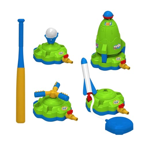 Xujuika Wassersprinkler für Kinder,Kleinkinder Sprinkler 4 in 1 Wasserspielzeug | Baseball Raketenstart Spielset Interaktive Spielzeuge für und Mädchen von 3 bis 12 Jahren Familien Spaß Outdoor Xujuika Wassersprinkler für Kinder,Kleinkinder Sprinkler 4 in 1 Wasserspielzeug | Baseball Raketenstart Spielset Interaktive Spielzeuge für und Mädchen von 3 bis 12 Jahren Familien Spaß Outdoor von Xujuika