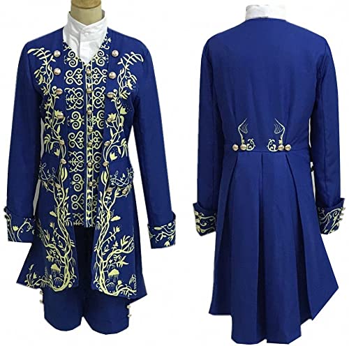 Die Schöne und das Biest Cosplay Kostüm Prinz Dan Stevens Blaue Uniform Cosplay Outfit Anzug (X-Large, Stil 2) von Xuminvty