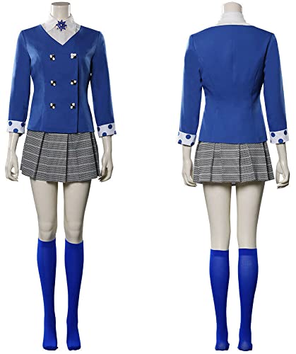 Xuminvty Damen Veronica Sawyer Cosplay Outfit Heathers Musikkostüm Rock Halloween Bühnenkleid Komplettes Set Outfit (Blau, 3XL) von Xuminvty