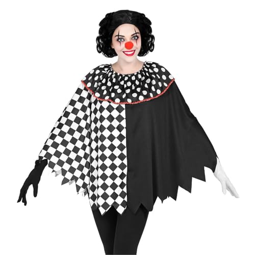 Xumplo Karneval kostüm Damen Harlekin Poncho für Frauen Zirkus Clown Faschingskostüme Mottoparty-L von Xumplo