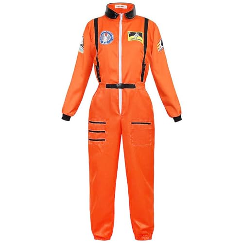 Xvbhaq 1 Set aus Herrenkostüm Astronaut Orange, Astronautenkostüm Faschingskostüm Cosplay Mardi Gras Party Karnevalskostüm für Erwachsene (Größe M) von Xvbhaq