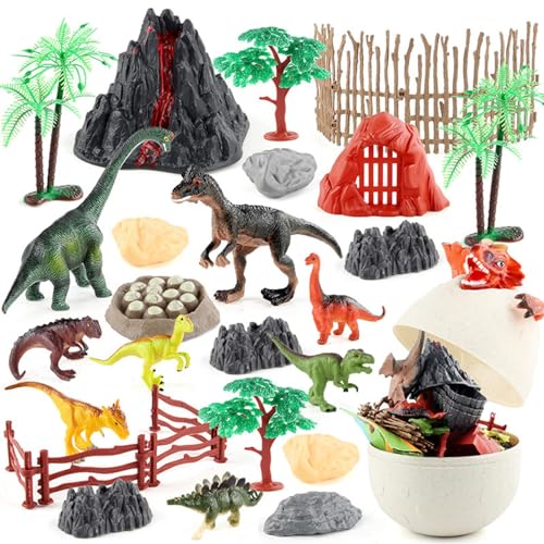 Xvilmaun Dinosaurier-Spielzeug,Spielzeug-Dinosaurier - Spielzeug-Set Dinosaurier-Ei-Figuren | Lustiges Spielzeug-Dinosaurier-Ei-Spielzeugset, realistisches Lern- und Lernspielzeug für Kinder, Jungen von Xvilmaun