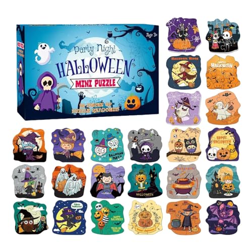 Xvilmaun Halloween-Mini-Puzzles für Kinder,Mini-Halloween-Puzzles,Pädagogische Kleinkind-Rätsel | Puzzles für Kinder ab 3 Jahren, Puzzlespielzeug aus Papier, Partygeschenke, Belohnungstütenfüller für von Xvilmaun