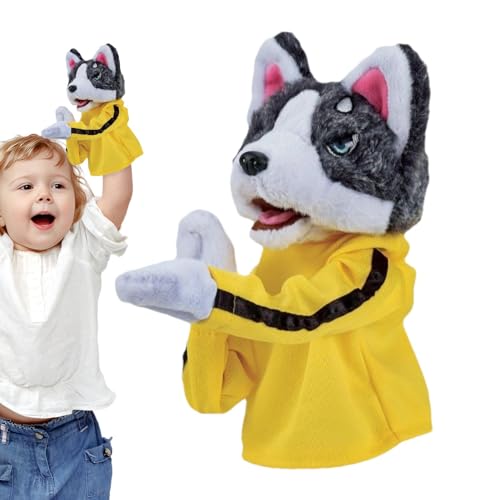 Xvilmaun Interaktives Plüschspielzeug, weiches Tierplüschspielzeug,Vivid Husky Doll Plüschtier - Hautfreundliche Handpuppe als Stofftier zum Geburtstag, Weihnachten, Neujahr, Jahrestag, Ostern von Xvilmaun