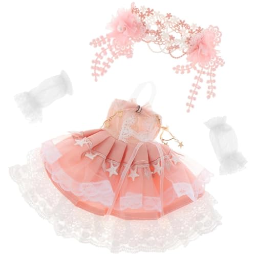 Xweptuy 12 -Zoll -Puppenkleidung, Babypuppenkleidung, süßes Spitzen -Babypuppenkleid mit Haarzubehör, Puppenkleidung für 12 Zoll Puppen von Xweptuy