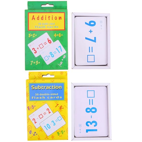 Xweptuy 2pcs Math Flash -Karten Puzzle Bildung Mathematik Karten für Kinder hinzufügen Subtrahienkarten für Kinder Selbstprüfung Klassenzimmer Home, add + Subtrahieren von Xweptuy