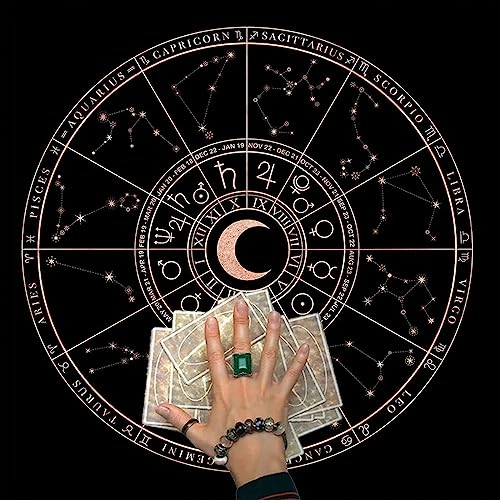 Quadratisches Flanell-Tarot-Altartuch, Kartenspiel, Astrologie, Orakel, Kartenblock, Tischabdeckung, Kartenmatte, Wahrsagungstischdecke, Tarot-Tischdecke, Tarot-Lesetuch, Tarot, Spreiztuch, von Xzmzbxzb