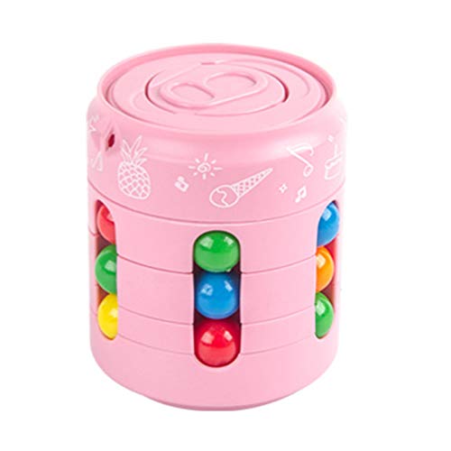 Dekompression, rotierendes magisches Bohnen-Spielzeug, magisches Puzzle, Perlen, magischer Würfel, magischer Würfelspielzeug, pädagogisches Stressabbau-Spielzeug für Kinder und Erwachsene (Pink) von YAAVAAW