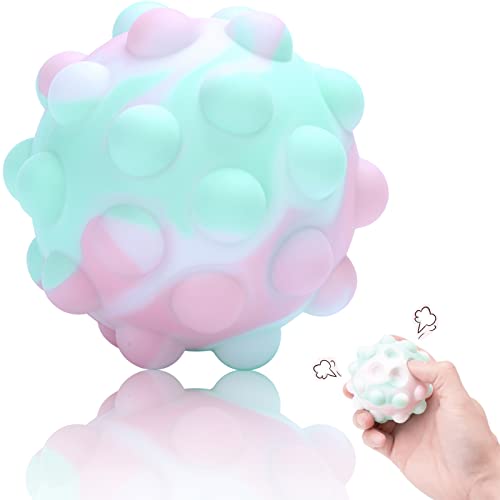 Pop-it-Ball-Fidget-Spielzeug, Push-Bubble-Pop-It-Stressball, sensorisches Ball-Spielzeug, Quetschball, Silikon, 3D-Fidget-Ball, Pop-it für Kinder und Erwachsene, Partyzubehör, Geschenktütenfüller von YAAVAAW