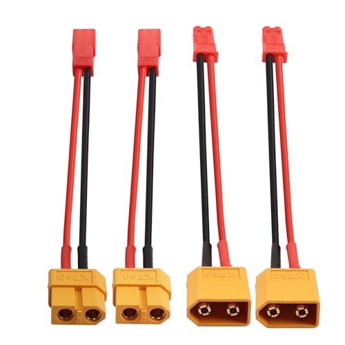 2Paar XT60 Stecker auf JST Adapterkabel YACSEJAO 22AWG JST auf XT60 Stecker auf Buchse RC LiPo Akku Ladeanschluss für Modellakkus RC FPV Renndrohne Multicopter, 10cm von YACSEJAO