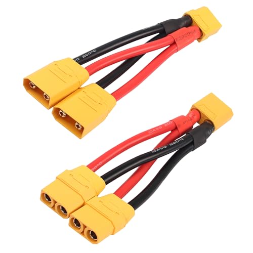 XT90 Parallel Y Splitter Akkuverbinder YACSEJAO 10AWG XT90 1 zu Dual Verlängerungskabel für Quadcopter Multirotoren RC LiPo Akku, 1 Paar von YACSEJAO