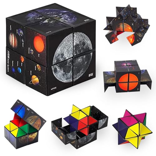 2 in 1 Zauberwürfel Set, Sternenklarer Himmel Zauberwürfel Infinity, Puzzle Zauberwürfel Cube, Speed Zauberwürfel Kinder, 3D Puzzle Würfel Star Cube, Anti Stress Spielzeug für Kinder Erwachsene von YAJIMAOY