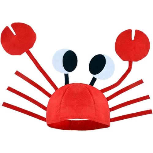 Krabben Hut Krabben Mütze, Verstellbar Lustiger Hut Meerestier Hüte, Mütze Karneval Partyhut Lustige Hüte für Kinder Erwachsene, Krabbenhut für Karneval Halloween Ostern Cosplay Kostüm Zubehör Krabben Hut Krabben Mütze, Verstellbar Lustiger Hut Meerestier Hüte, Mütze Karneval Partyhut Lustige Hüte für Kinder Erwachsene, Krabbenhut für Karneval Halloween Ostern Cosplay Kostüm Zubehör von YAJIMAOY