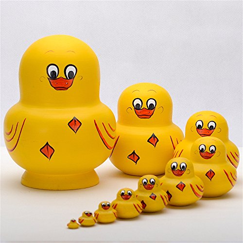 YAKELUS Matroschkas Stücken handgemacht Das Lindenholz Geschenk Spielzeug Matruschka Russian Nesting Dolls professionelle Matrjoschka-Marke 002 (10036 (10piece)) von YAKELUS