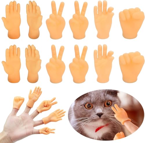 YALiya 20 Mini Finger Puppets Hands, Stück Tiny Hands Puppets, Mini Hände Tiny Hands, Kleine Hände Fingerpuppe Set, Geeignet für Katzen, Kinderspielzeug, Haustierpartys und Spielpartys, Zaubershows von YALiya